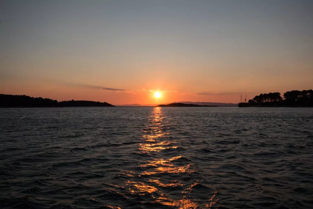 Coucher de soleil à Mljet