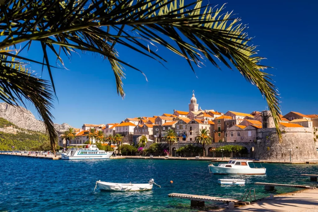 View korcula old town korcula island croatia